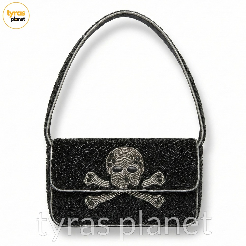 Handcrafted in India Halloween Skull Beaded Bag Viral TikTok Rare